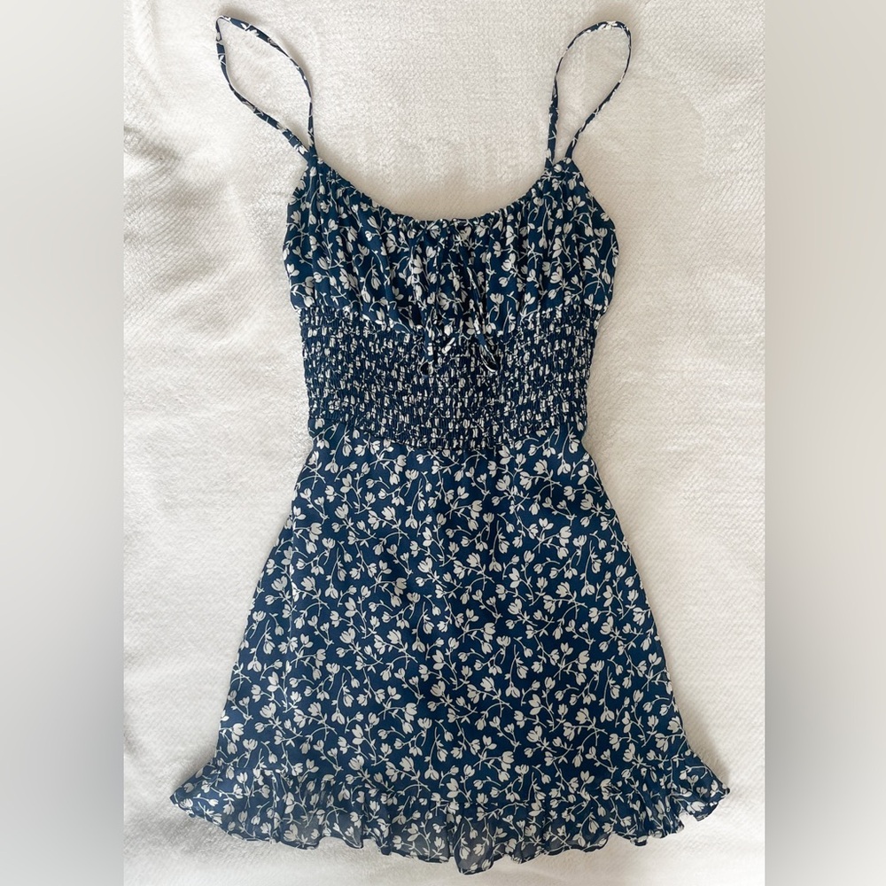 [SOLD] Reformation Navy Floral Mini Dress